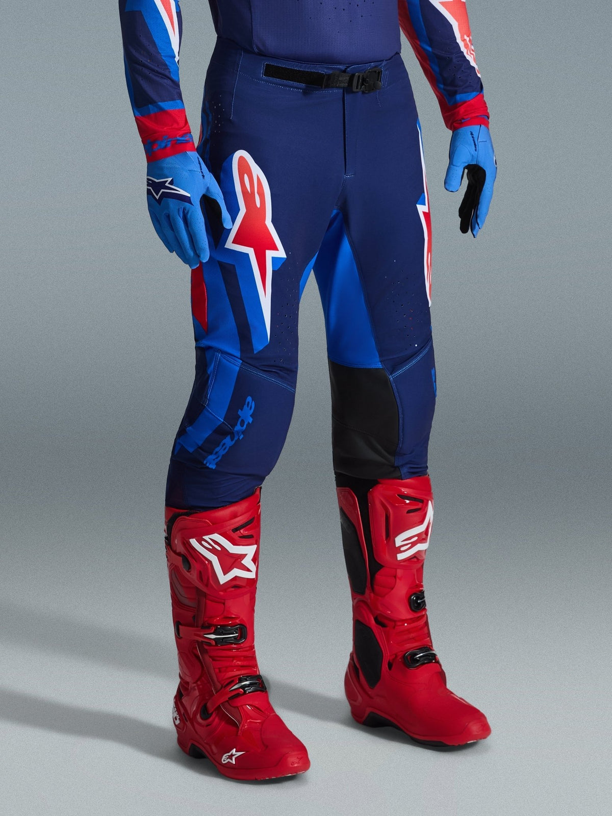 Alpinestars Supertech Vista Pantalon Dark Navy Hot Coral Cobalt - MxProStoreParts