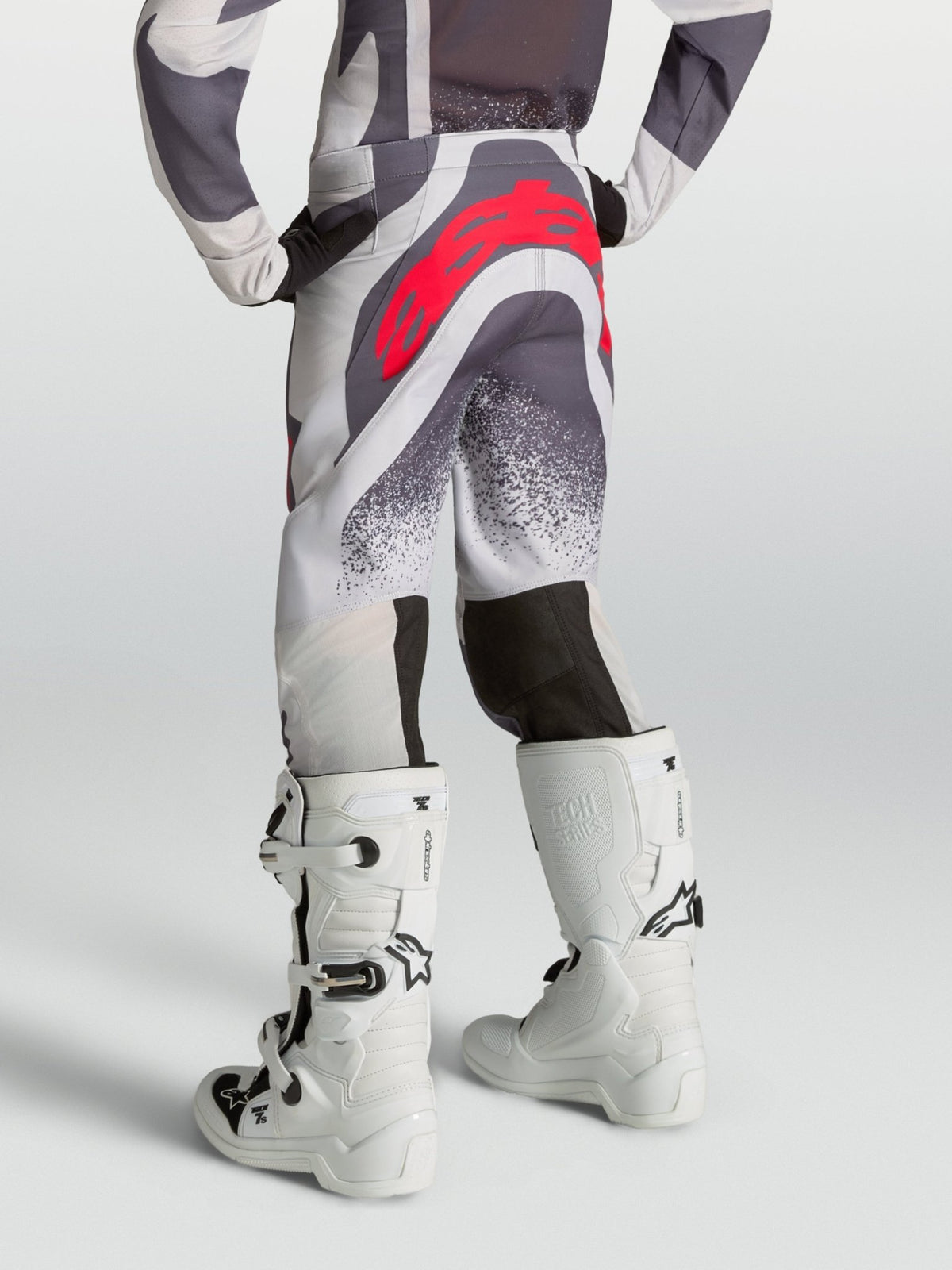 Alpinestars Pantalón Juvenil Supertech Swan 2027, Lila Claro, Gris Oscuro y Rojo Fluorescente - MxProStoreParts