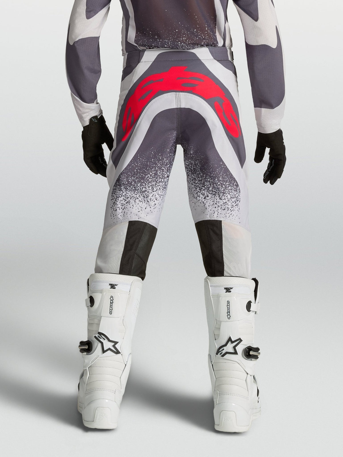 Alpinestars Pantalón Juvenil Supertech Swan 2027, Lila Claro, Gris Oscuro y Rojo Fluorescente - MxProStoreParts