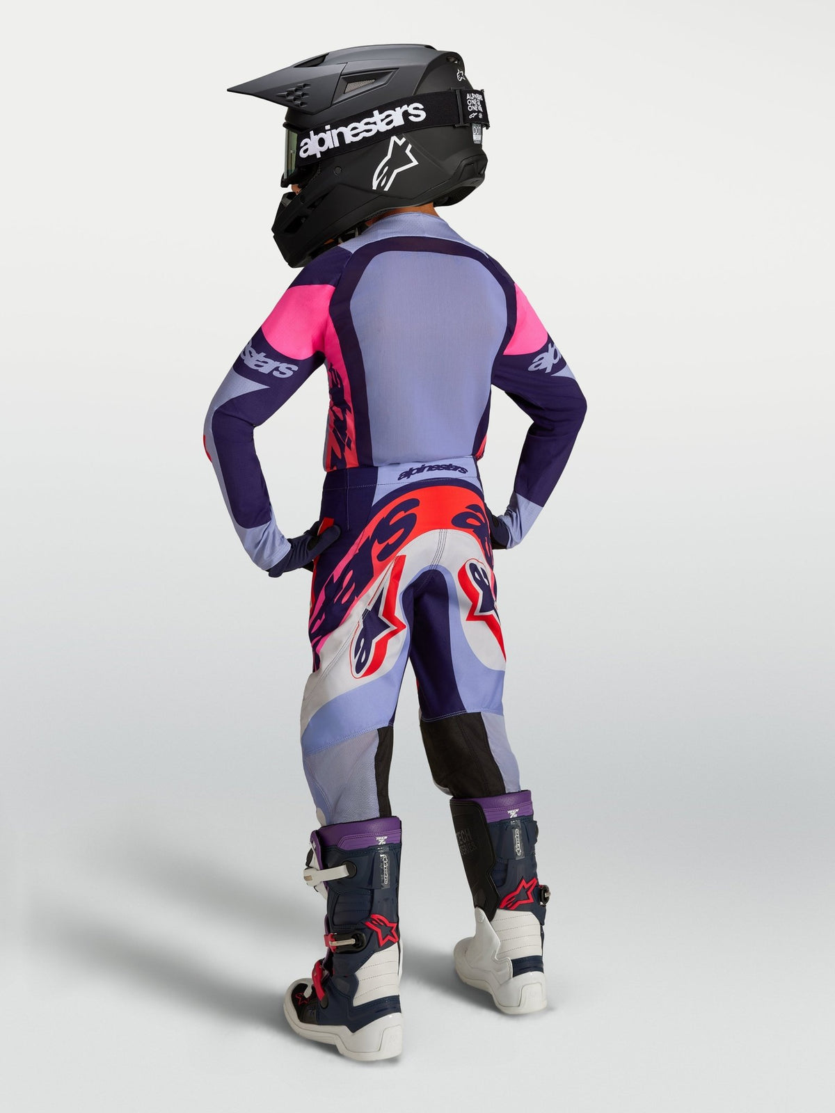 Alpinestars Youth Supertech Dyna 2027 Pants - Light Violet, Deep Purple, Fluorescent Pink - MxProStoreParts