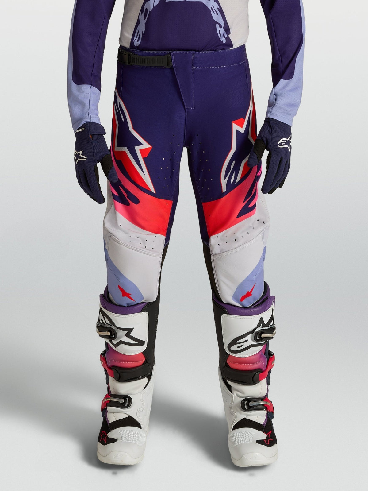 Alpinestars Youth Supertech Dyna 2027 Pants - Light Violet, Deep Purple, Fluorescent Pink - MxProStoreParts