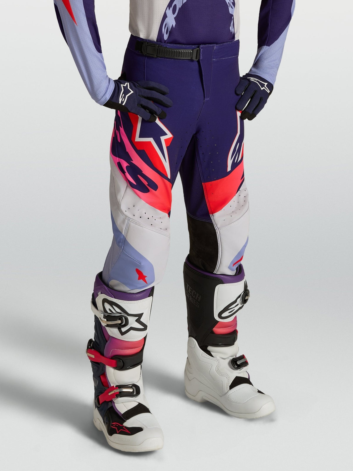 Alpinestars Youth Supertech Dyna 2027 Pants - Light Violet, Deep Purple, Fluorescent Pink - MxProStoreParts
