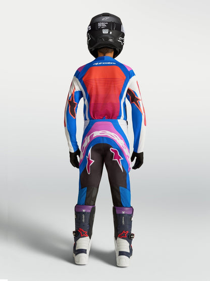 Alpinestars Pantalon Jeunes Supertech Maven 2027 Blanc Hot Coral Blithe Blue - MxProStoreParts