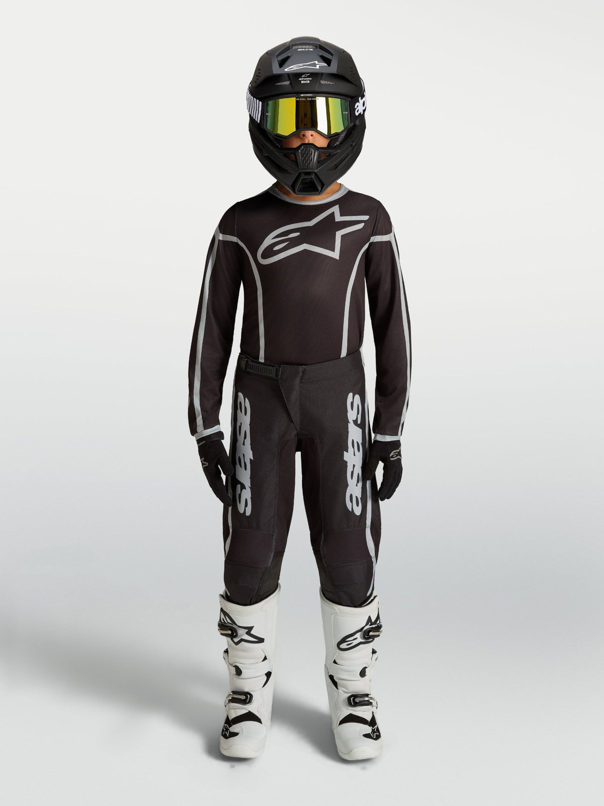 Alpinestars Pantalones Fluid Apex V2 Infantil 2027 Negro y Plateado - MxProStoreParts