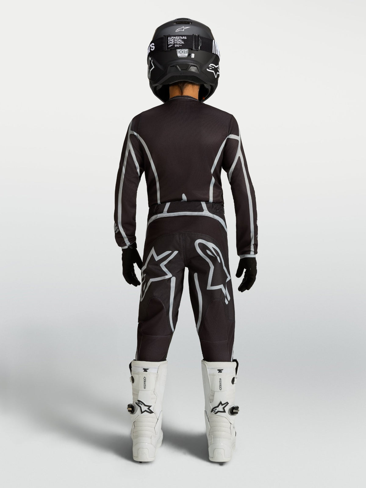Alpinestars Pantalones Fluid Apex V2 Infantil 2027 Negro y Plateado - MxProStoreParts
