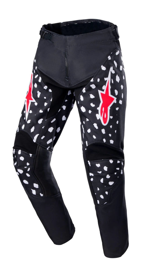 Alpinestars 2022 Racer North Pantalon cross enfant Noir / Rouge fluo