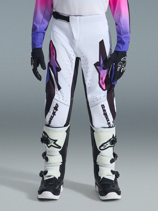Alpinestars Supertech Vista Youth Pants 22 White Purple Black - MxProStoreParts