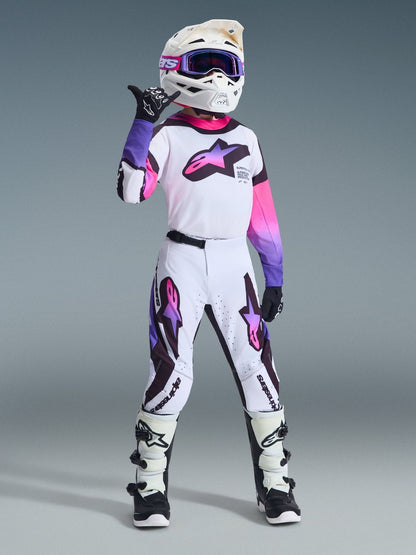 Alpinestars Supertech Vista Youth Pants 22 White Purple Black - MxProStoreParts