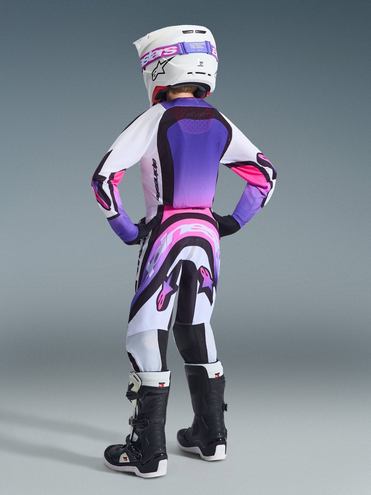 Alpinestars Supertech Vista Youth Pants 22 White Purple Black - MxProStoreParts