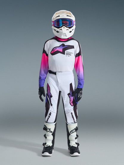 Alpinestars Supertech Vista Youth Pants 22 White Purple Black - MxProStoreParts