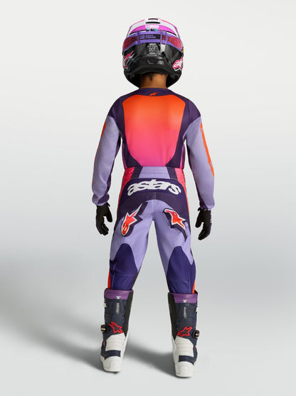 Pantalon Youth Fluid Hunt aux couleurs violet clair, pourpre foncé et rose fluo - MxProStoreParts