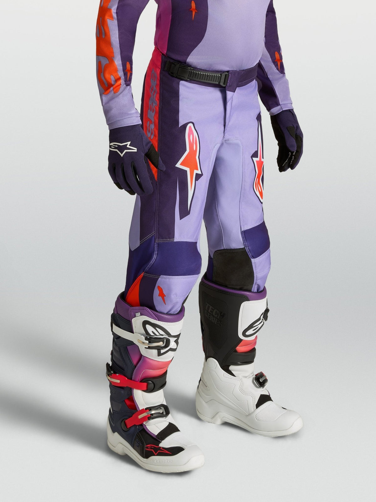 Pantalon Youth Fluid Hunt aux couleurs violet clair, pourpre foncé et rose fluo - MxProStoreParts