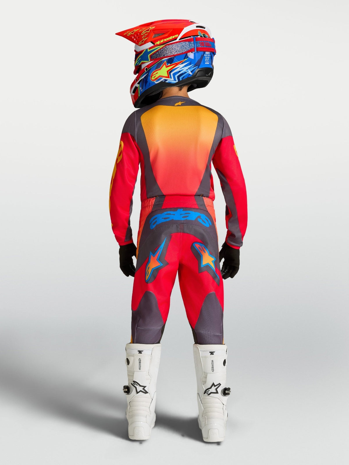 Alpinestars Pantalon Fluid Hunt pour Jeunes 2027 Rouge feu Gris pierre Corail chaud - MxProStoreParts