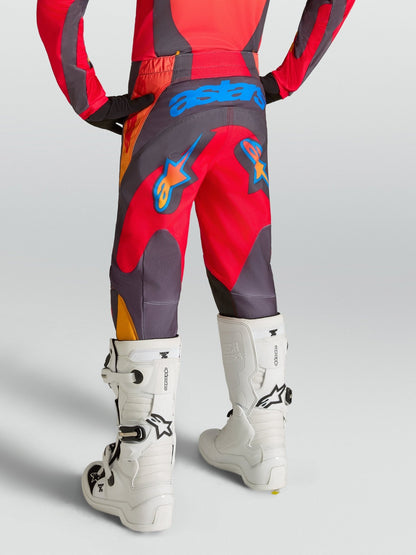 Alpinestars Pantalon Fluid Hunt pour Jeunes 2027 Rouge feu Gris pierre Corail chaud - MxProStoreParts