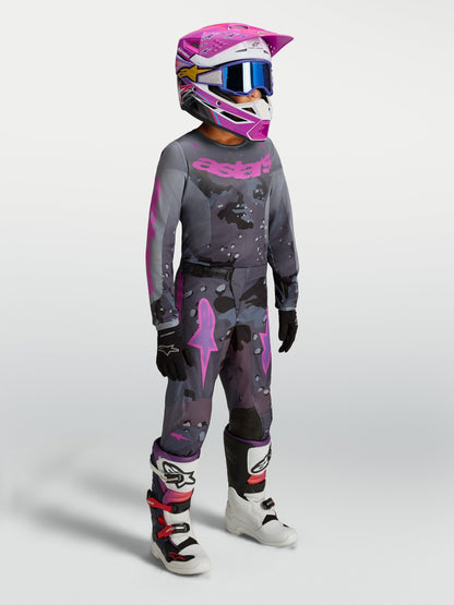 Alpinestars Youth Fluid Lone Jersey Gray Camo Purple - MxProStoreParts
