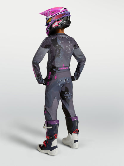 Alpinestars Youth Fluid Lone Jersey Gray Camo Purple - MxProStoreParts
