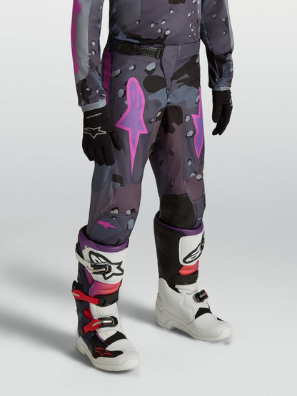 Alpinestars Youth Fluid Lone 2027 Grey Camo Purple Pants - MxProStoreParts