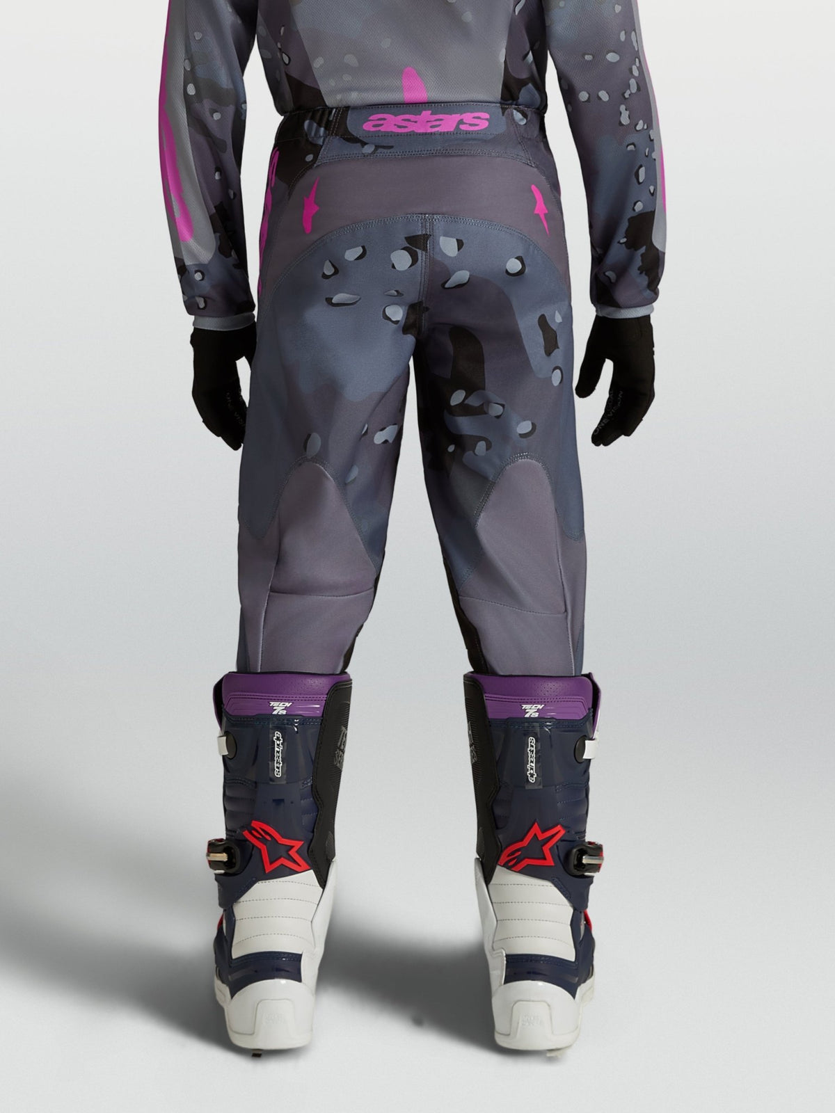 Alpinestars Youth Fluid Lone 2027 Grey Camo Purple Pants - MxProStoreParts