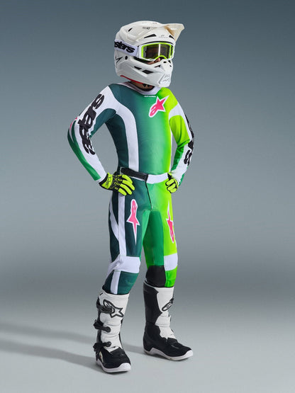 Alpinestars Pantalón Fluid Portl para jóvenes – Verde, Blanco y Negro - MxProStoreParts