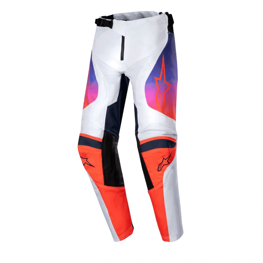 Pantalon cross pour enfant Alpinestars 2024 Racer Hoen Gris Clair / Orange Vif / Noir - MxProStoreParts