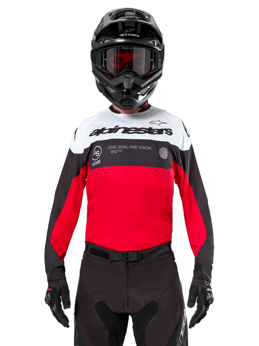 Alpinestars Pro-Dura Maillot Noir Rouge Vif Blanc