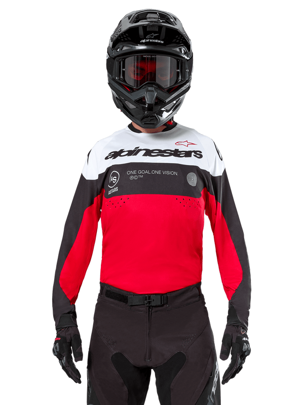 Alpinestars Pro-Dura Maillot Noir Rouge Vif Blanc - MxProStoreParts