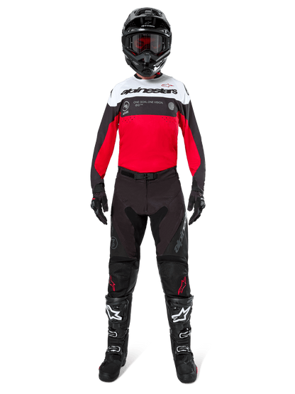 Alpinestars Pro-Dura Maillot Noir Rouge Vif Blanc - MxProStoreParts