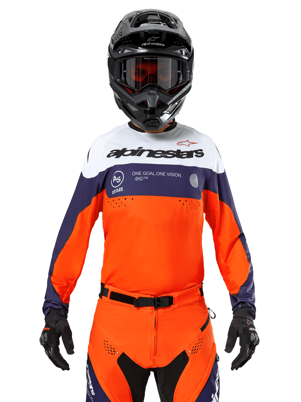 Alpinestars Pro-Dura Jersey Navy Blue Hot Orange White - MxProStoreParts