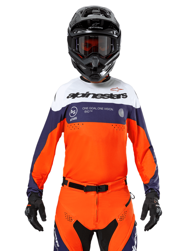 Alpinestars Pro-Dura Jersey Navy Blue Hot Orange White - MxProStoreParts