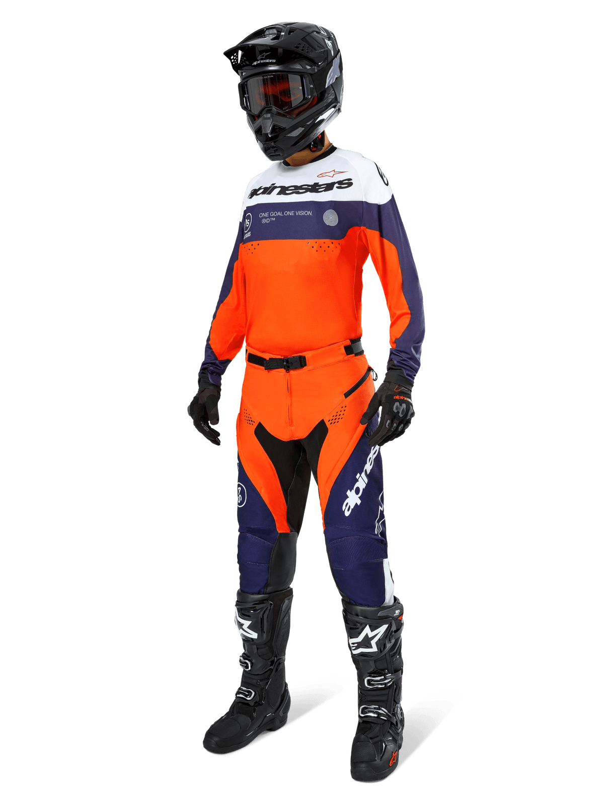 Alpinestars Pro-Dura Jersey Navy Blue Hot Orange White - MxProStoreParts
