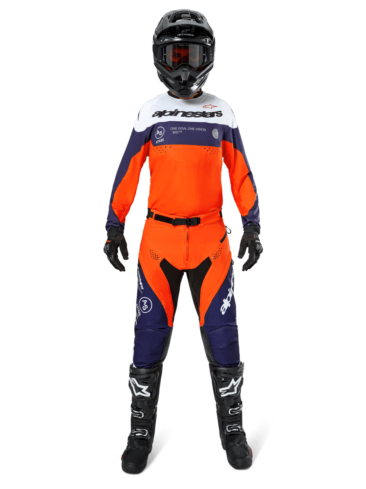 Alpinestars Pro-Dura Jersey Navy Blue Hot Orange White - MxProStoreParts