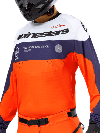 Alpinestars Pro-Dura Jersey Navy Blue Hot Orange White - MxProStoreParts
