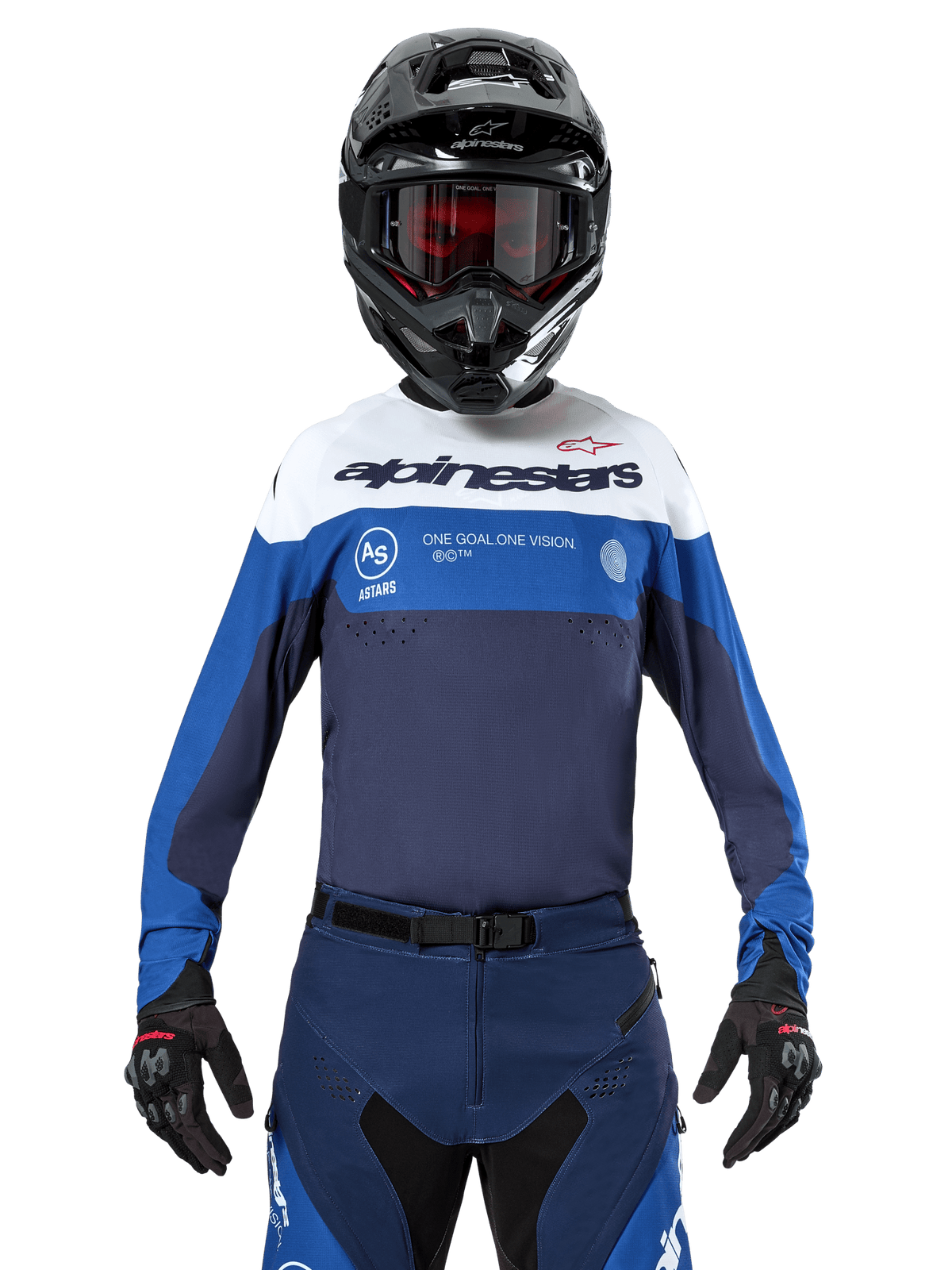 Alpinestars Pro-Dura Jersey Dark Blue Bright Blue White - MxProStoreParts