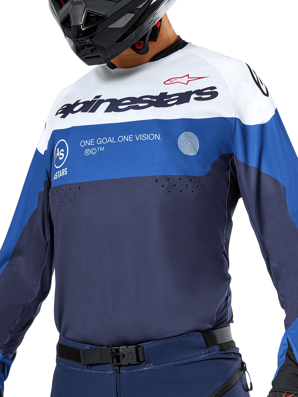 Alpinestars Pro-Dura Jersey Dark Blue Bright Blue White - MxProStoreParts