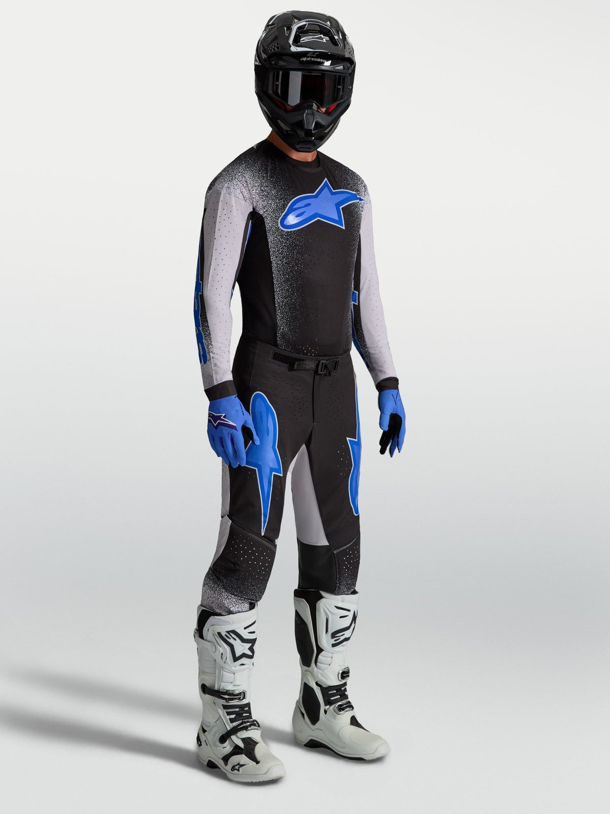 Alpinestars Supertech AFD Maillot Noir Lilas Clair Bleu - MxProStoreParts