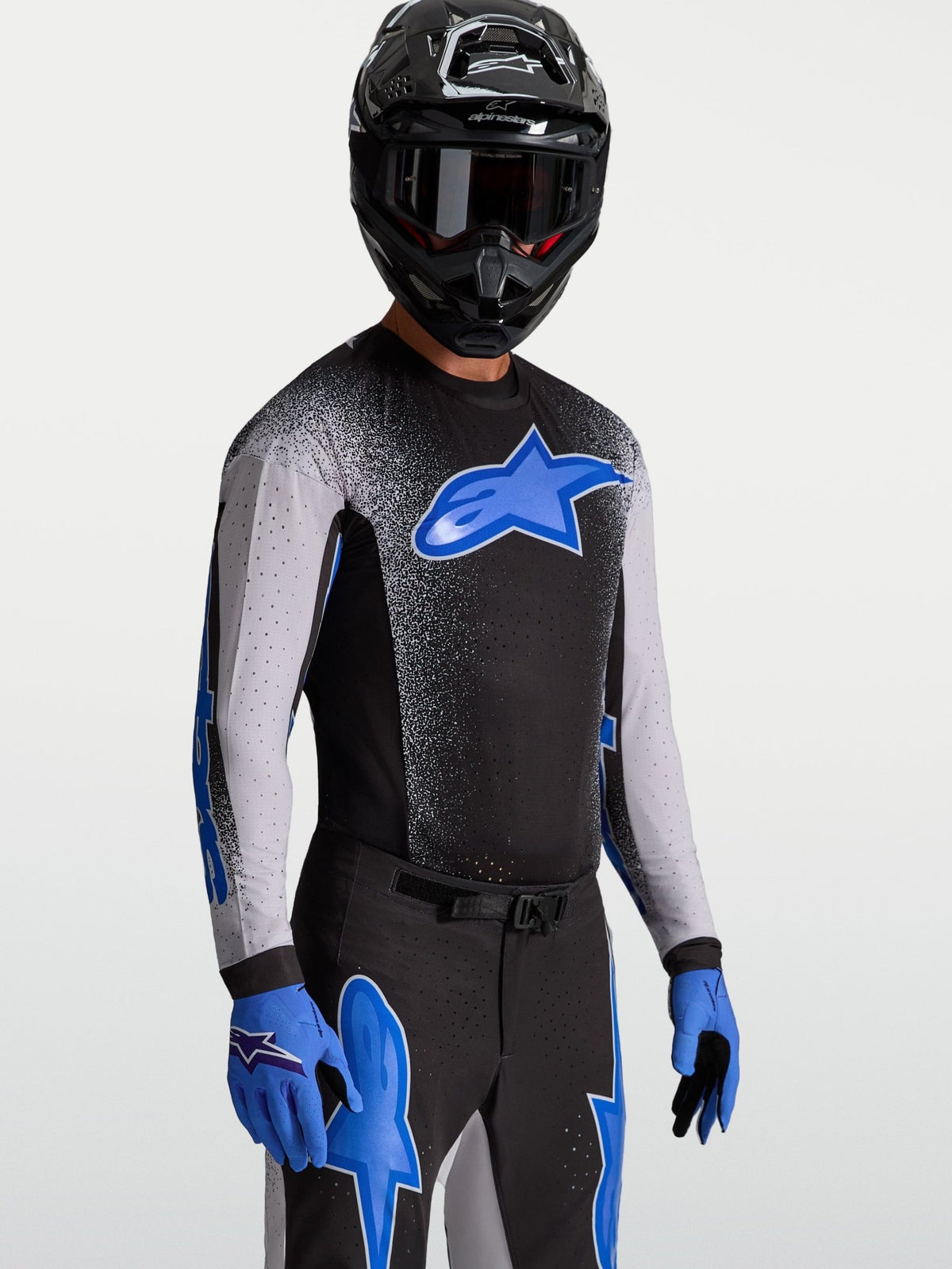 Alpinestars Supertech AFD Maillot Noir Lilas Clair Bleu - MxProStoreParts