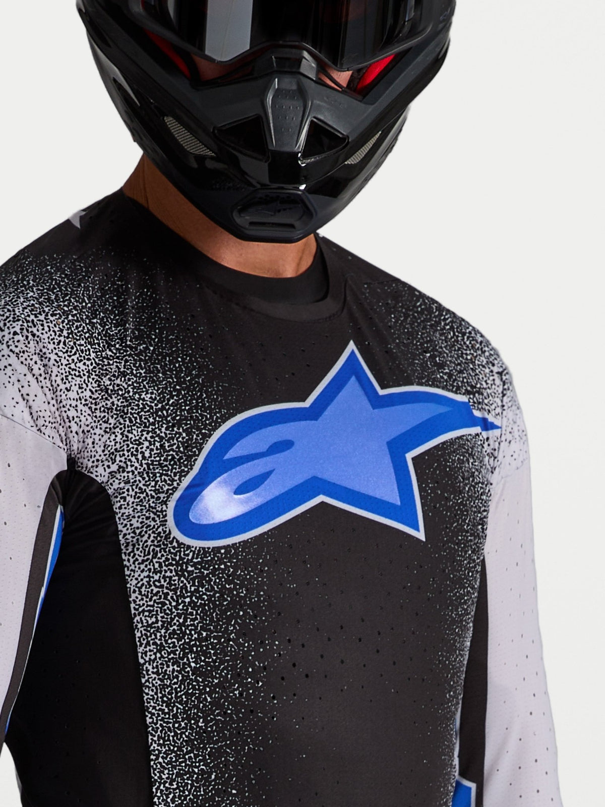 Alpinestars Supertech AFD Maillot Noir Lilas Clair Bleu - MxProStoreParts