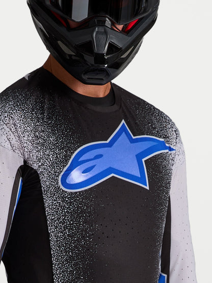 Alpinestars Supertech AFD Maillot Noir Lilas Clair Bleu - MxProStoreParts