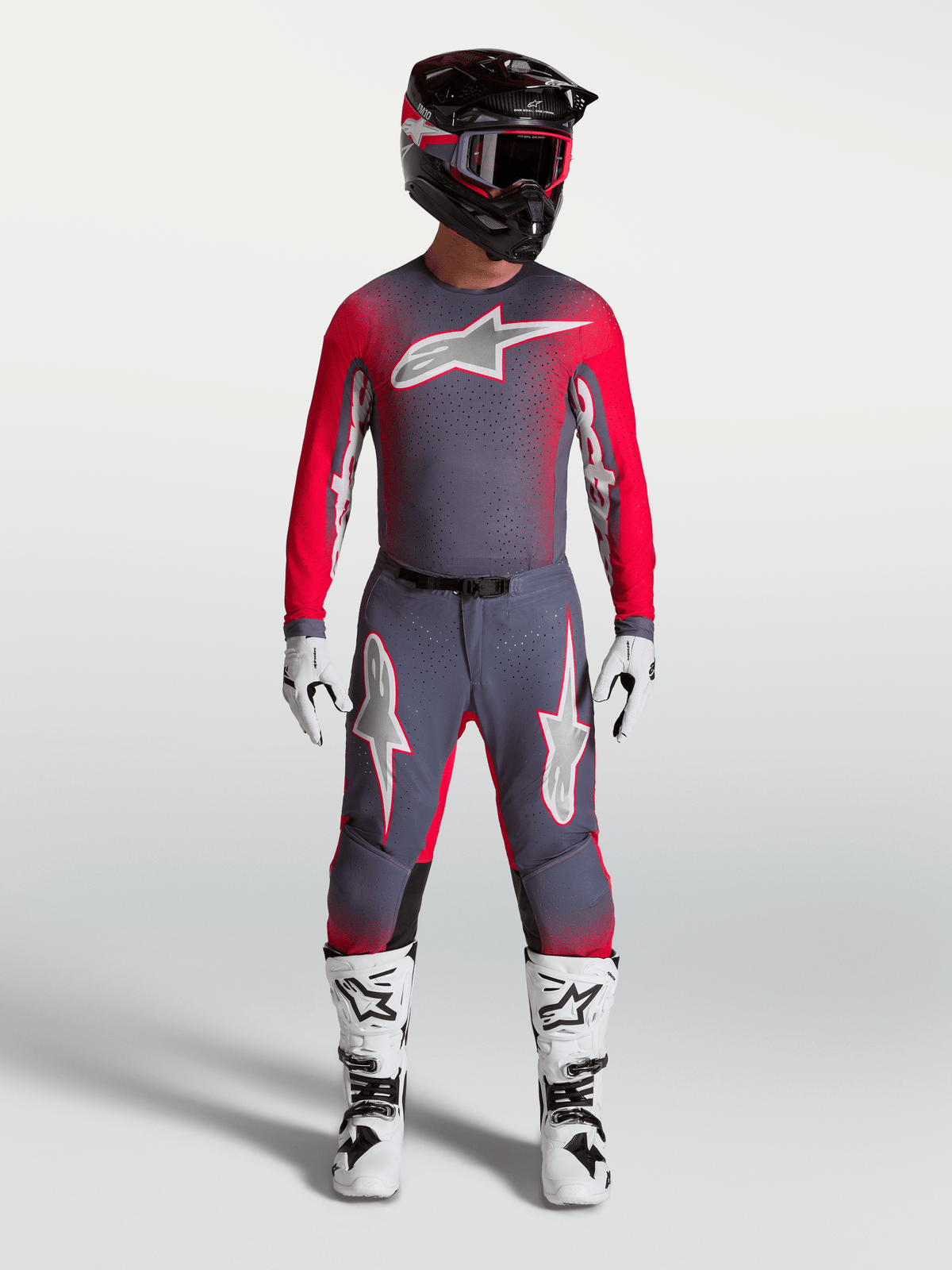 Alpinestars Supertech Hiten AFD Jersey 2027 Graystone Rouge Fluo Lilas Clair - MxProStoreParts