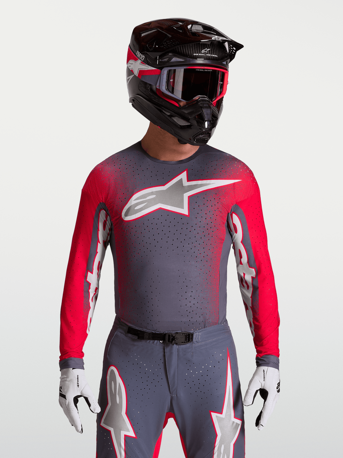 Alpinestars Supertech Hiten AFD Jersey 2027 Graystone Rouge Fluo Lilas Clair - MxProStoreParts