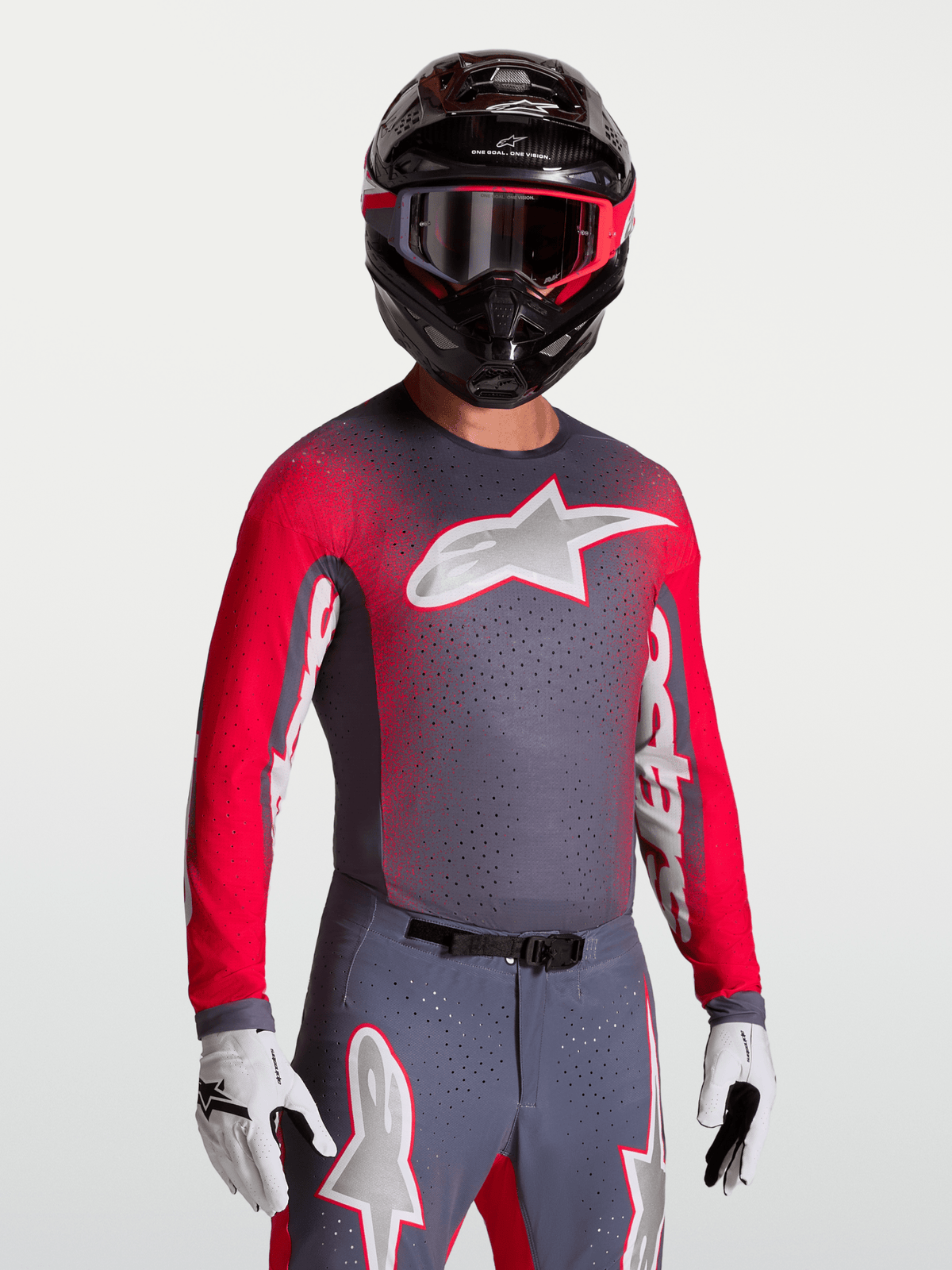 Alpinestars Supertech Hiten AFD Jersey 2027 Graystone Rouge Fluo Lilas Clair - MxProStoreParts