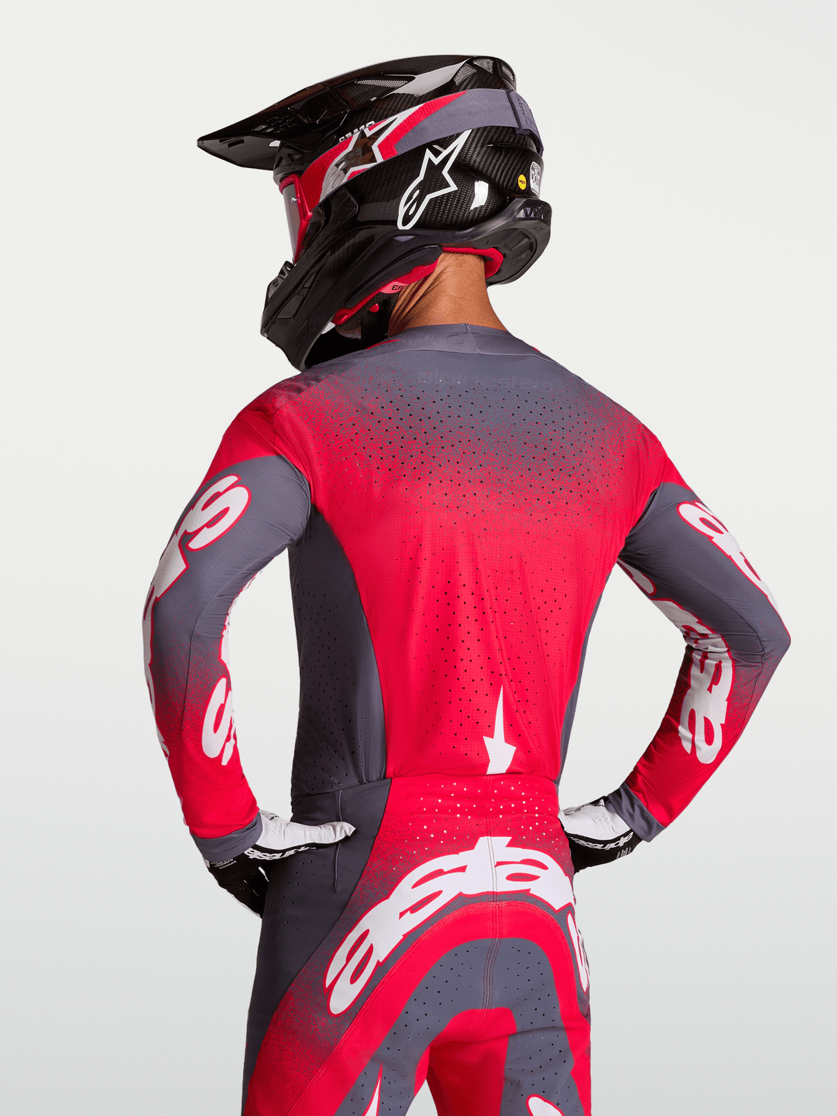 Alpinestars Supertech Hiten AFD Jersey 2027 Graystone Rouge Fluo Lilas Clair - MxProStoreParts
