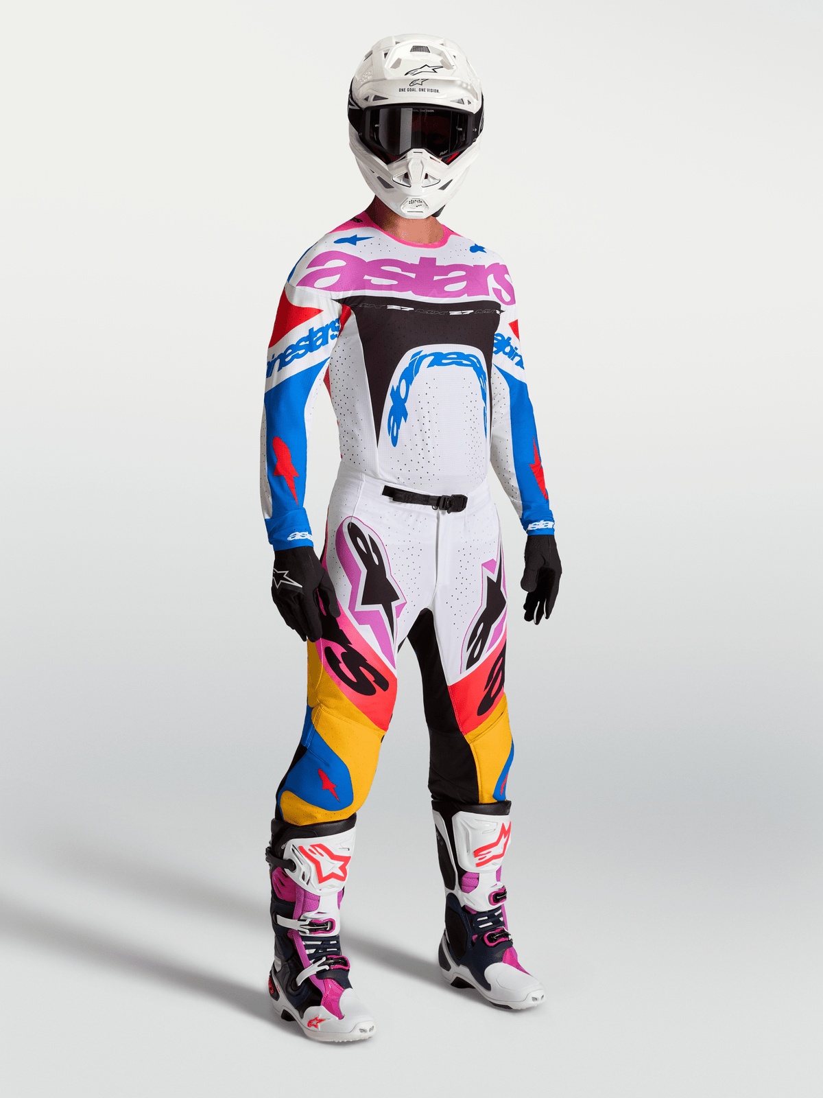 Alpinestars Supertech Dyna Maillot 2027 Blanc Blithe Bleu Noir Violet - MxProStoreParts