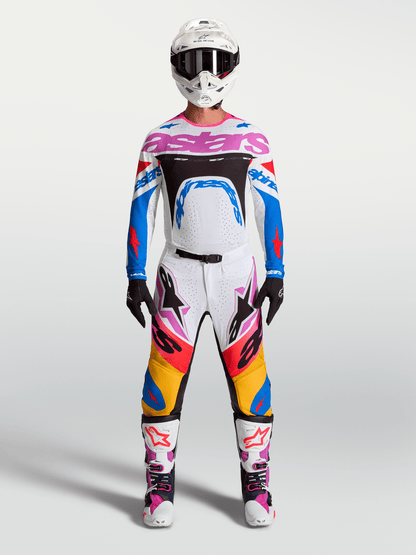 Alpinestars Supertech Dyna Maillot 2027 Blanc Blithe Bleu Noir Violet - MxProStoreParts