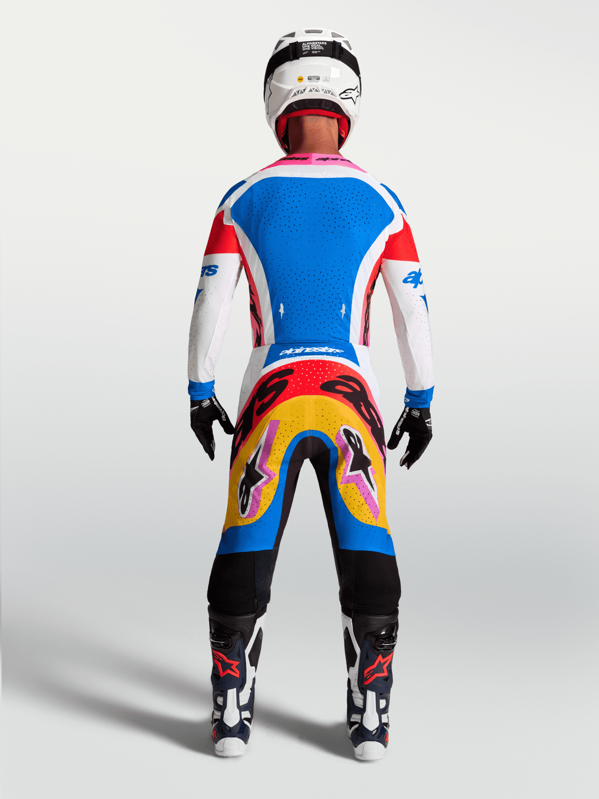 Alpinestars Supertech Dyna Maillot 2027 Blanc Blithe Bleu Noir Violet - MxProStoreParts