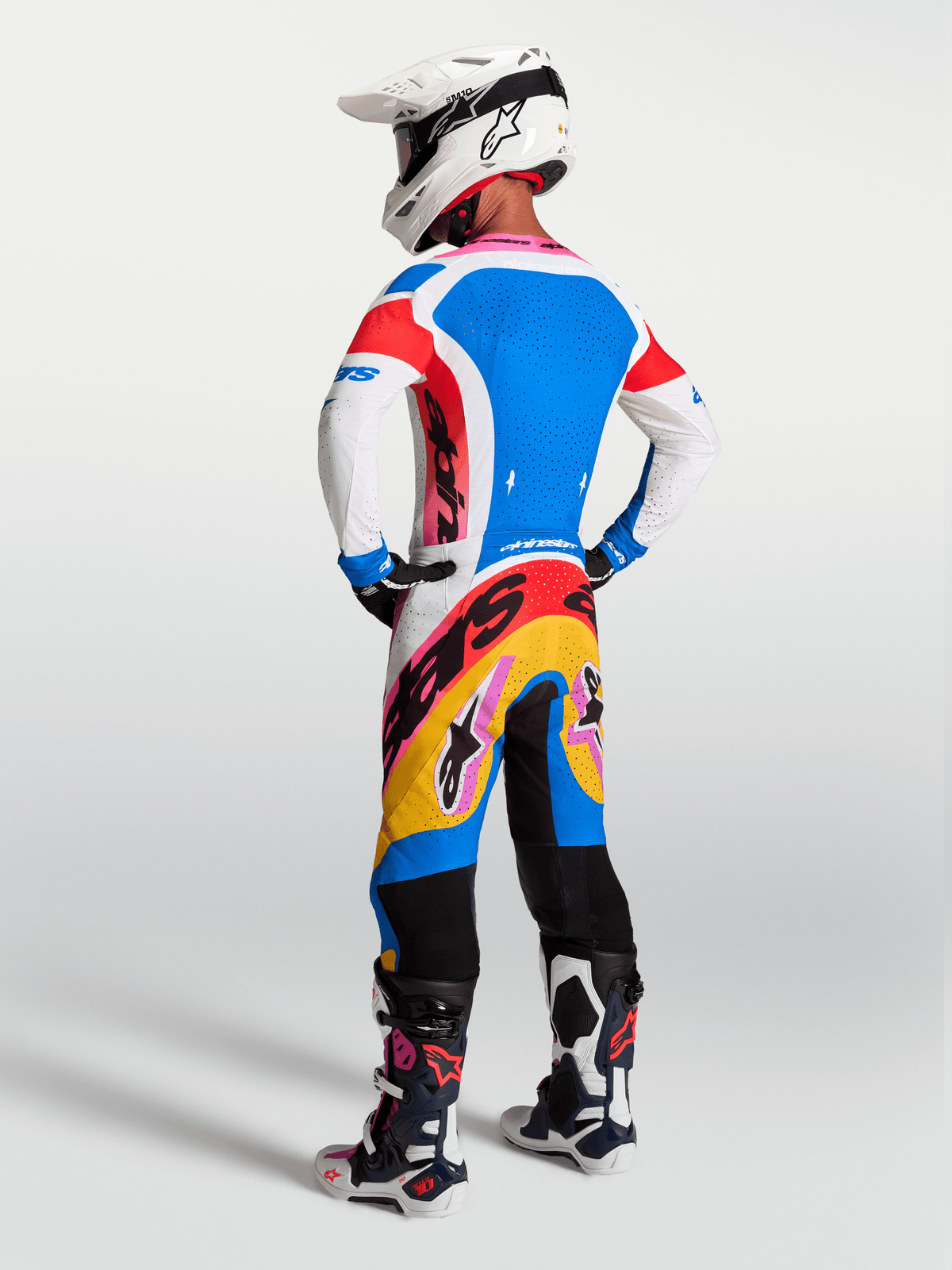 Alpinestars Supertech Dyna Maillot 2027 Blanc Blithe Bleu Noir Violet - MxProStoreParts
