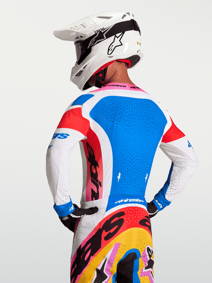 Alpinestars Supertech Dyna Maillot 2027 Blanc Blithe Bleu Noir Violet - MxProStoreParts