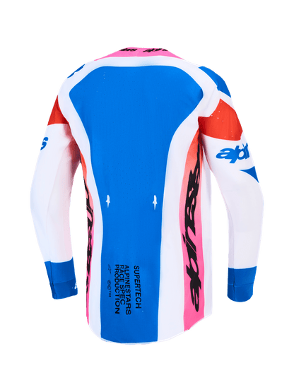 Alpinestars Supertech Dyna Maillot 2027 Blanc Blithe Bleu Noir Violet - MxProStoreParts