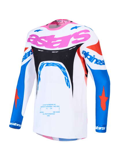 Alpinestars Supertech Dyna Maillot 2027 Blanc Blithe Bleu Noir Violet - MxProStoreParts
