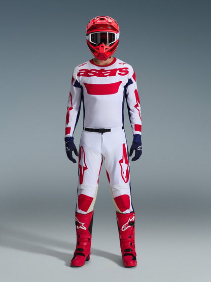 Alpinestars Maillot Racer Riway Off-Road Blanc Bleu Rouge - MxProStoreParts